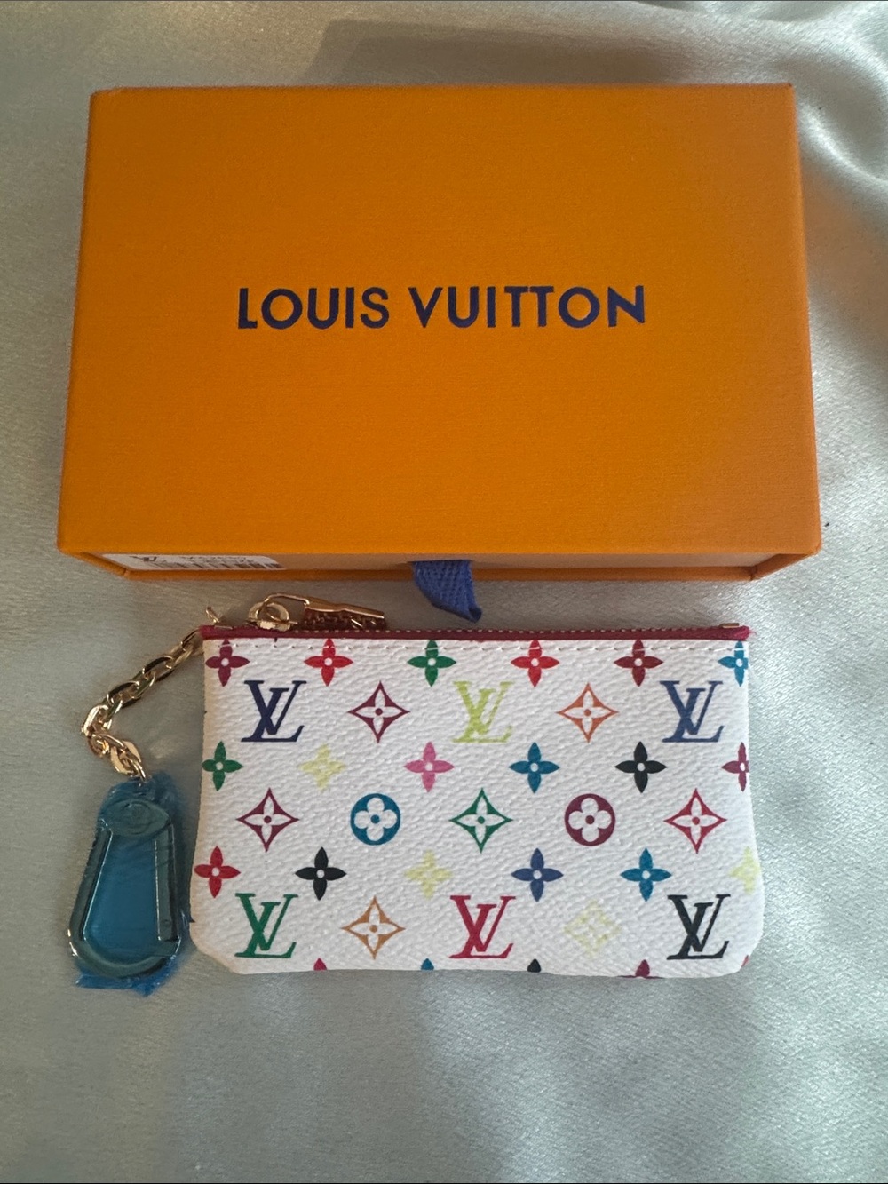 New!🔥Louis Vuitton LV x TM Monogram Multicolor Key Pouch in White!🔥